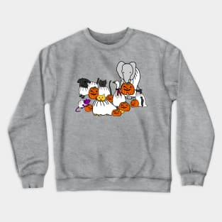 Animals in Halloween Horror Costumes Crewneck Sweatshirt